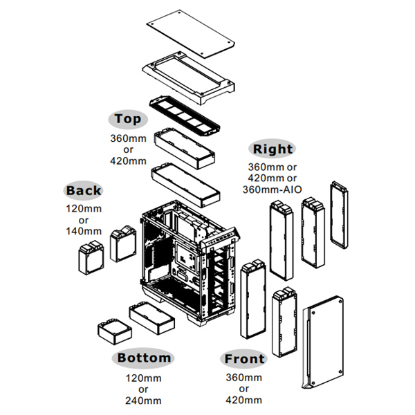 ქეისი Thermaltake View 71, Full Tower, Tempered Glass, White