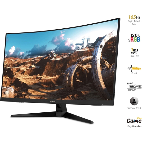 მონიტორი Asus VG328H1B TUF Gaming Monitor 31.5", Full HD (1920x1080), 165Hz, Extreme Low Motion Blur, 1ms (MPRT), Curved, Black