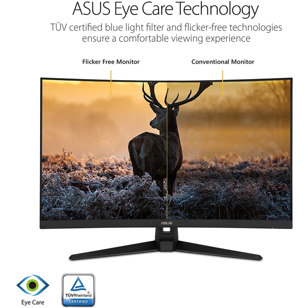 მონიტორი Asus VG328H1B TUF Gaming Monitor 31.5", Full HD (1920x1080), 165Hz, Extreme Low Motion Blur, 1ms (MPRT), Curved, Black