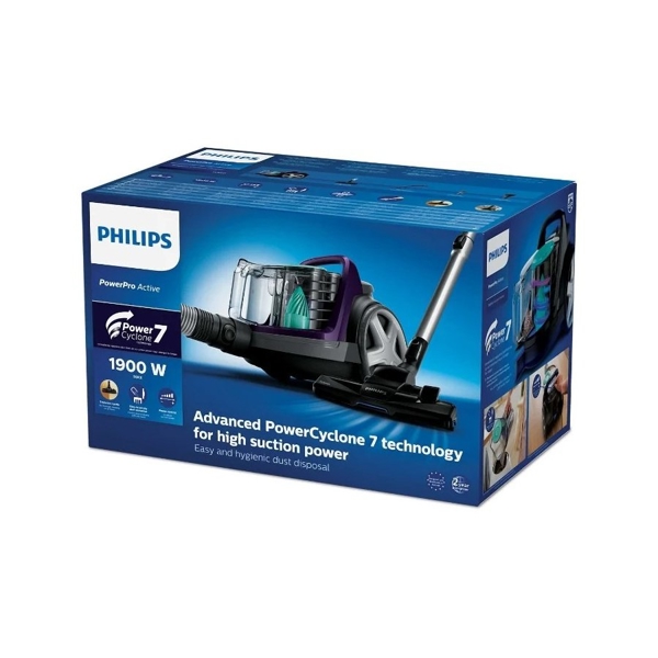 მტვერსასრუტი Philips FC9571/01, 1900W, 1.5L, 82Db,  Black/Purple