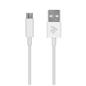 USB კაბელი 2E CCMAB-WT Micro USB cable 1m White