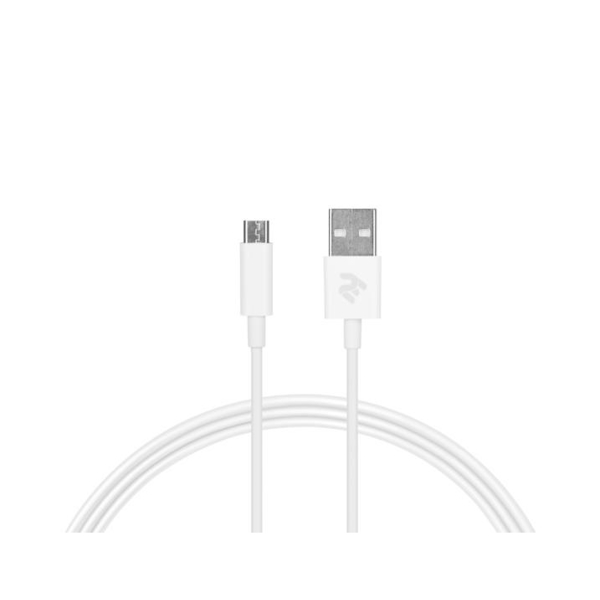 USB კაბელი 2E CCMAB-WT Micro USB cable 1m White