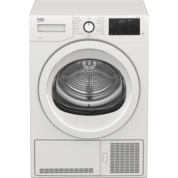 საშრობი მანქანა Beko DS 8139 TX Superia Tumble Dryer 8Kg, 65 dB, White