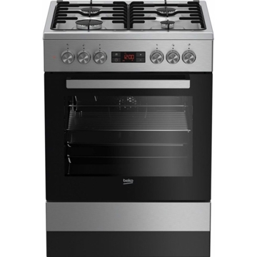 გაზქურა Beko FSE 62320 DX Superia Stove, 4 Gas, Oven, Gray