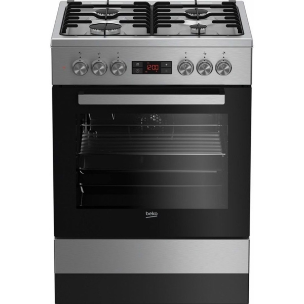 Beko FSE 62320 DX Superia Stove, 4 Gas, Oven, Gray