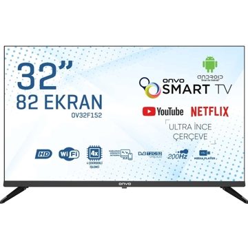 ტელევიზორი Onvo OV32F152 32" Screen Frameless Android Smart HD LED TV, Black