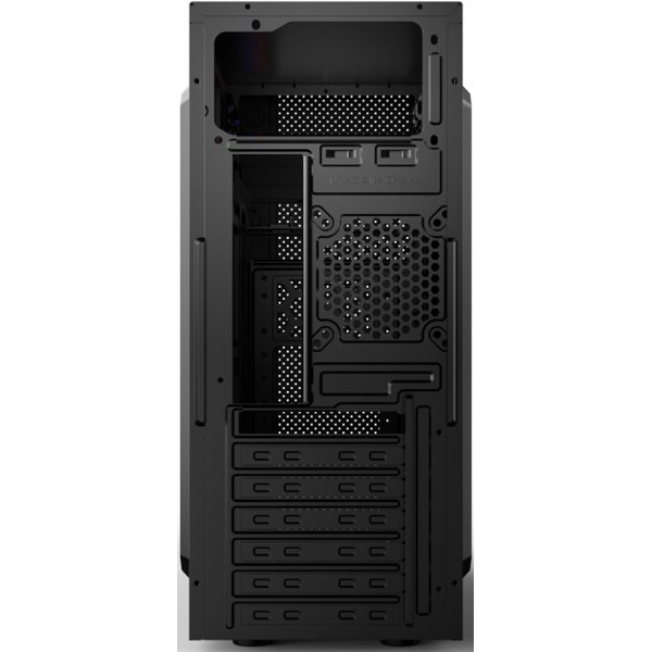 ქეისი 2E E185 Computer Case ALFA MidT, 2x USB2.0, 1x USB3.0, Steel (Side Panel), Without PSU, Black