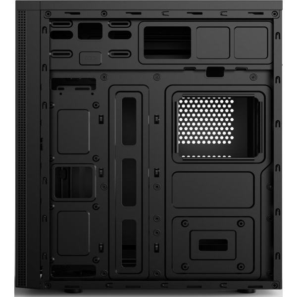 ქეისი 2E E185 Computer Case ALFA MidT, 2x USB2.0, 1x USB3.0, Steel (Side Panel), Without PSU, Black