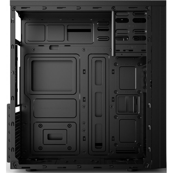 ქეისი 2E E185 Computer Case ALFA MidT, 2x USB2.0, 1x USB3.0, Steel (Side Panel), Without PSU, Black