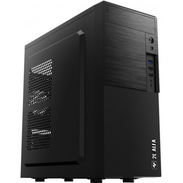 ქეისი 2E E190-3U Computer Case ALFA (E190-3U) MidT, 2x USB2.0, 1x USB3.0, Steel (Side Panel), Without PSU, Black