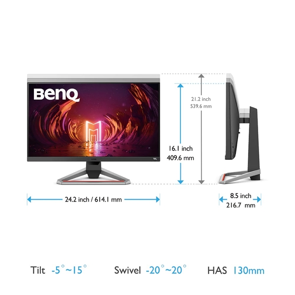 მონიტორი BenQ EX2710 MOBIUZ Gaming Monitor 27, FHD, IPS, 144Hz, 1ms, 2xHDMI, DP, Gray