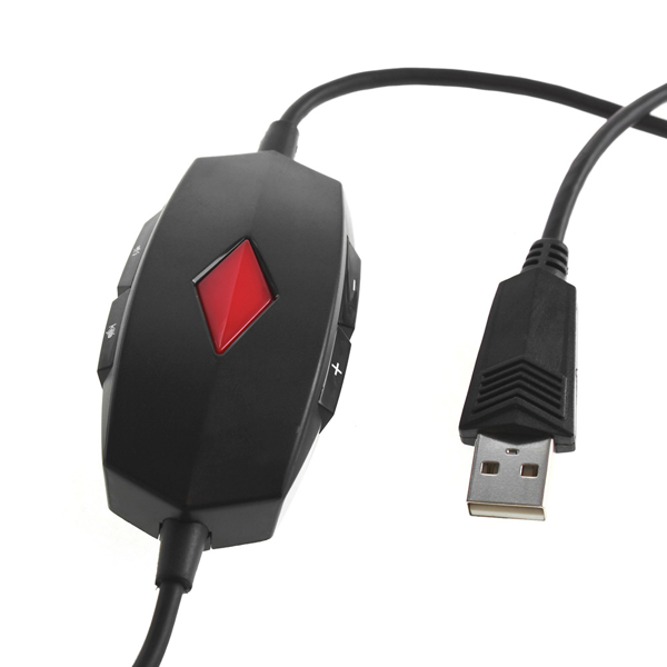 ყურსასმენი Crown Micro CMGH-102T Gaming USB (built-in 2.0sound card) Cable 2.1m Black/Red