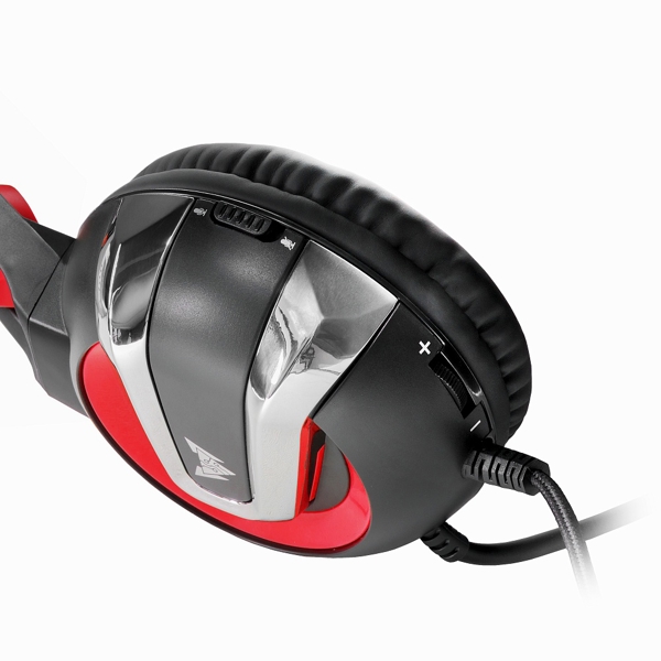 ყურსასმენი Crown Micro CMGH-3000 Gaming, 3.5mm 4pin+USB, Cable 3.2m Red