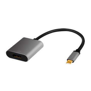 ადაპტერი Logilink CUA0103, USB 3.2 Gen1, USB-C to DP, 4K, black/grey