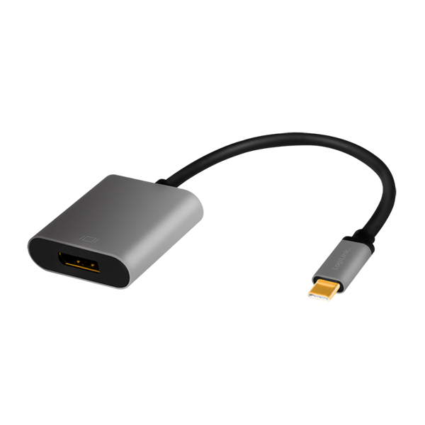 ადაპტერი Logilink CUA0103, USB 3.2 Gen1, USB-C to DP, 4K, black/grey