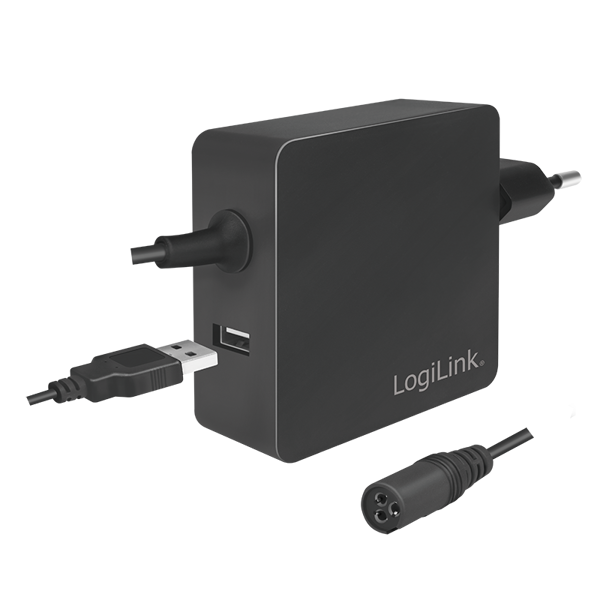 ნოუთბუქის დამტენი Logilink PA0214, 70W, 5V 2.1A, USB-A, Universal, Black