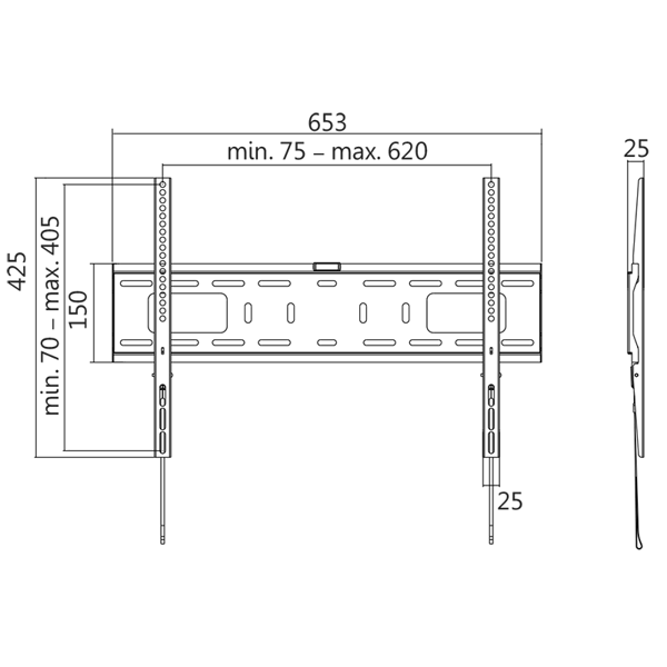 ტელევიზორის საკიდი Logilink BP0017, 37"-70", TV Wall Mount, Black