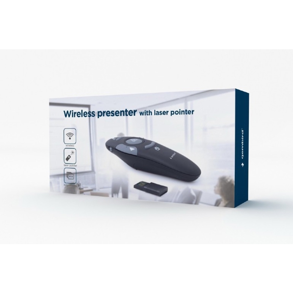 პრეზენტერი Gembird WP-L-01, Wireless, 2.4 GHz, 10m, Black 