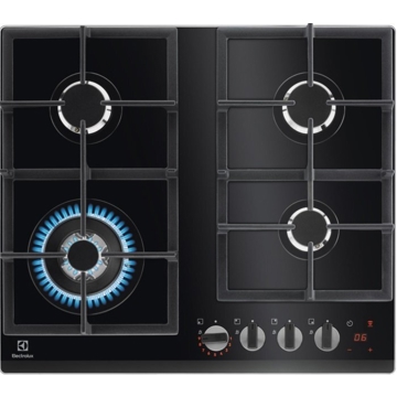 ჩასაშენებელი ქურის ზედაპირი Electrolux GPE365YPB, Built-in gas, Black