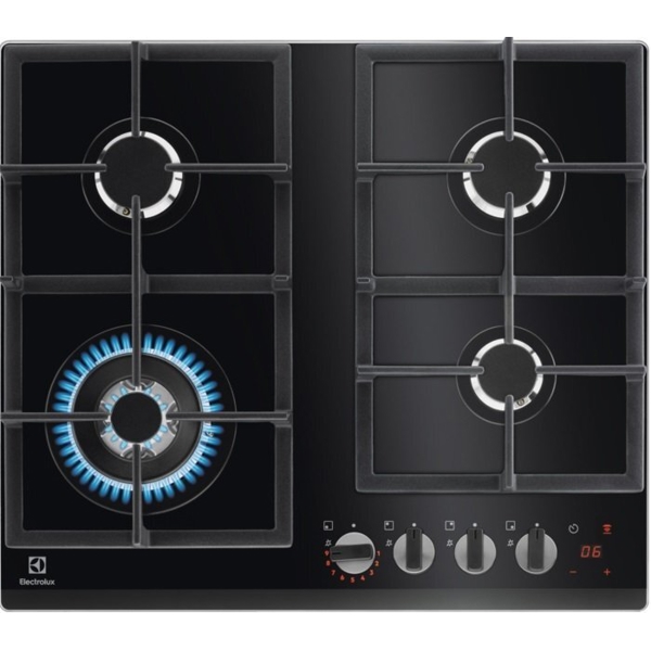 ჩასაშენებელი ქურის ზედაპირი Electrolux GPE365YPB, Built-in gas, Black