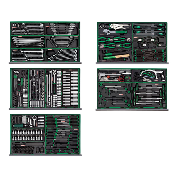 ხელსაწყოების ნაკრები Toptul GT-36001 Jumbo Tool Kit 8 Drawer 360pcs Green