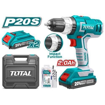 ბურღი-სახრახნისი Total TIDLI200215, 20V 2.0Ah, 1500Rpm, Blue