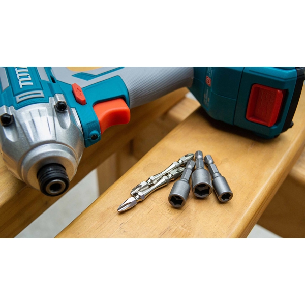 სახრახნისი Total TIRLI2002 Li-ion Cordless Impact Driver 20V, 2Ah, 170Nm, Blue/Silver