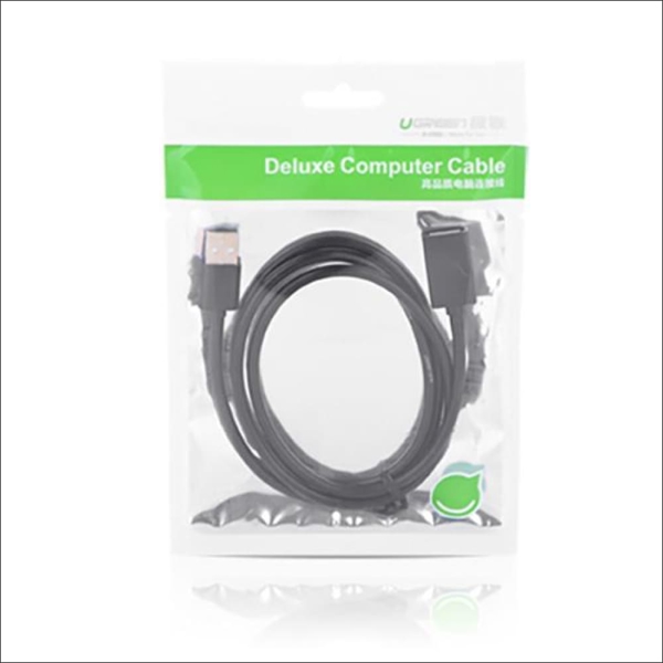 USB დამაგრძელებელი UGREEN 10315 USB 2.0 A Male to A Female Cable 1.5m (Black)