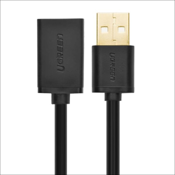 USB დამაგრძელებელი UGREEN 10317 USB 2.0 A Male to A Female Cable 3m (Black)