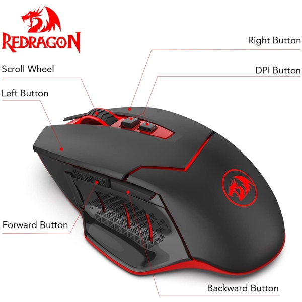 მაუსი Redragon M690, Gaming Mouse, Wireless, Black