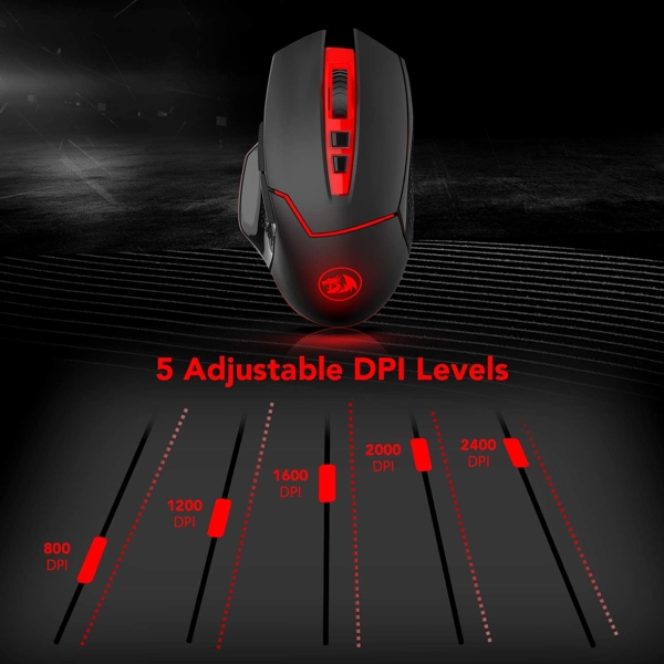 მაუსი Redragon M690, Gaming Mouse, Wireless, Black