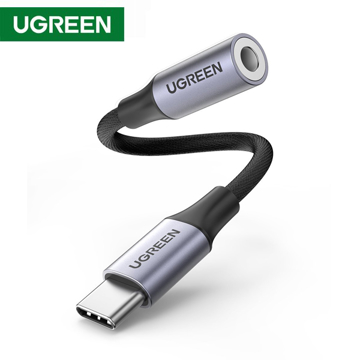 UGREEN 80154 USB-C to Aux 3.5mm Female Audio Headphone Adapter for Samsung, Google Pixel, Apple 10cm (Space Gray)