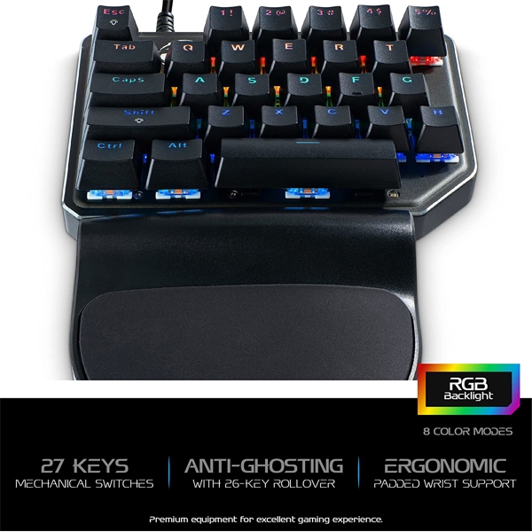 კლავიატურა MediaRange MRGS100 Mechanical Keyboard, USB, RGB, Black