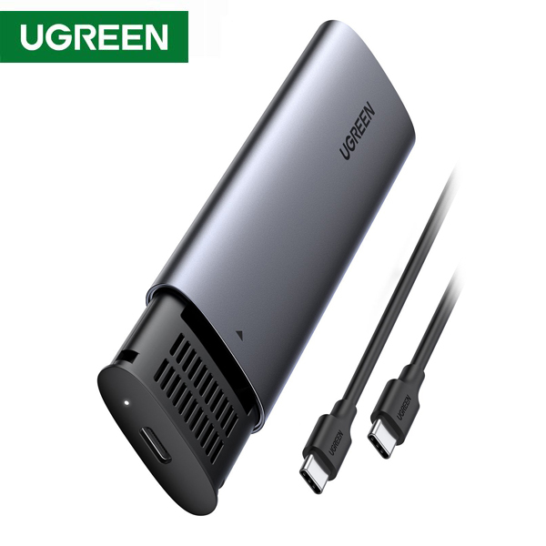 მყარი დისკის ქეისი UGREEN 10902 CM400 USB-C Female to M.2 M-Key PCIE NVMe SSD 10Gbps Enclosure C TO C Cable 50cm