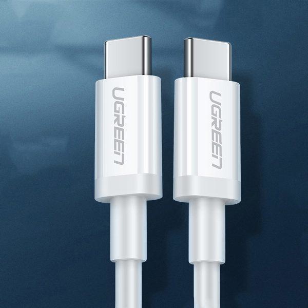 USB კაბელი UGREEN 60518 Type C 2.0 Male To Male Cable Usb Type C Charging Cable 1m (White)