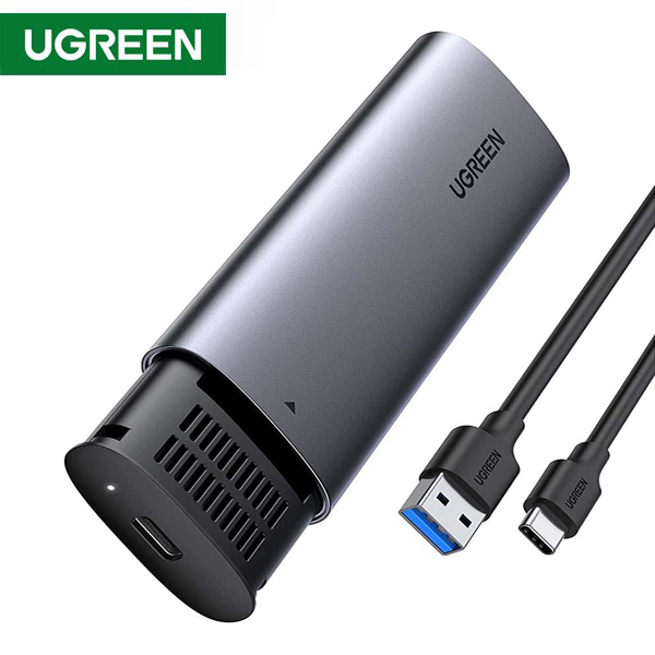 მყარი დისკის ქეისი UGREEN (10903) M.2 SATA NGFF SSD Enclosure, Aluminum USB 3.1 Gen 2 to B-Key 6Gbps with External UASP Solid State Drive Enclosure