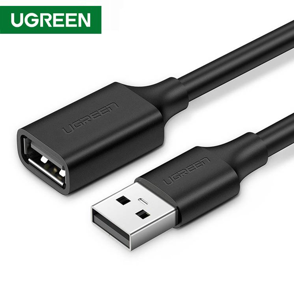 USB დამაგრძელებელი UGREEN 10316 USB 2.0 Type A Male to Type A Female Extension Cable 2m (Black)