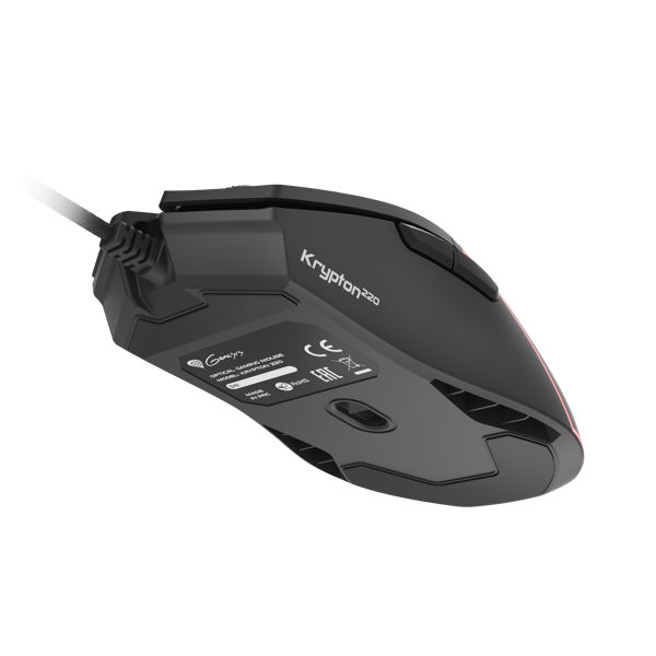 მაუსი Genesis KRYPTON 220 Gaming Optical Mouse RGB, 6400 DPI, USB, Black