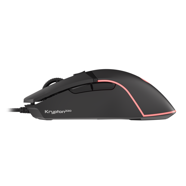 მაუსი Genesis KRYPTON 220 Gaming Optical Mouse RGB, 6400 DPI, USB, Black