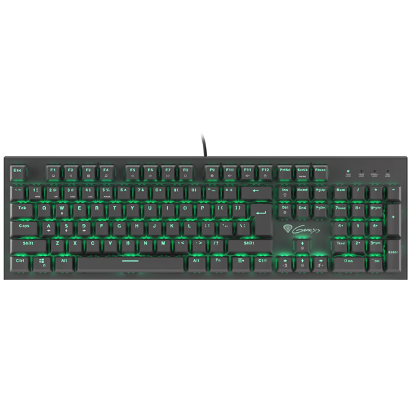 კლავიატურა Genesis THOR 300 Gaming Mechanical Keyboard, RGB Green Backlight, USB, Black