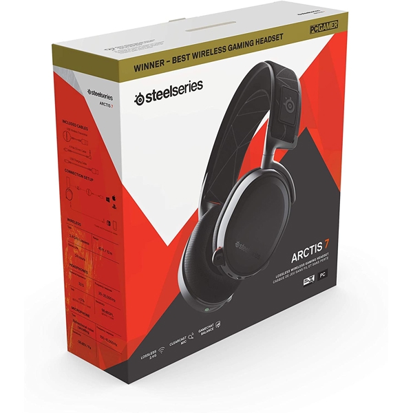 ყურსასმენი SteelSeries Arctis 7, Gaming, Wireless, 3.5mm Jack, Black