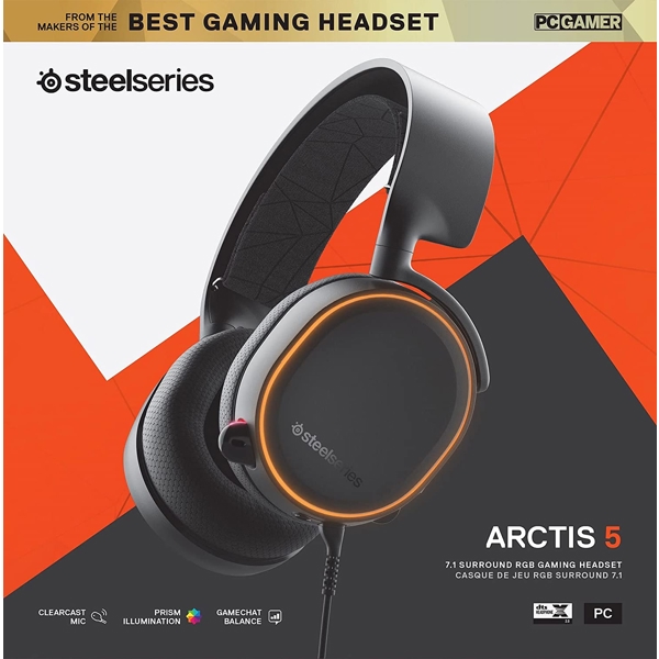 ყურსასმენი SteelSeries Arctis 5 Gaming, 3.5mm Jack, Black