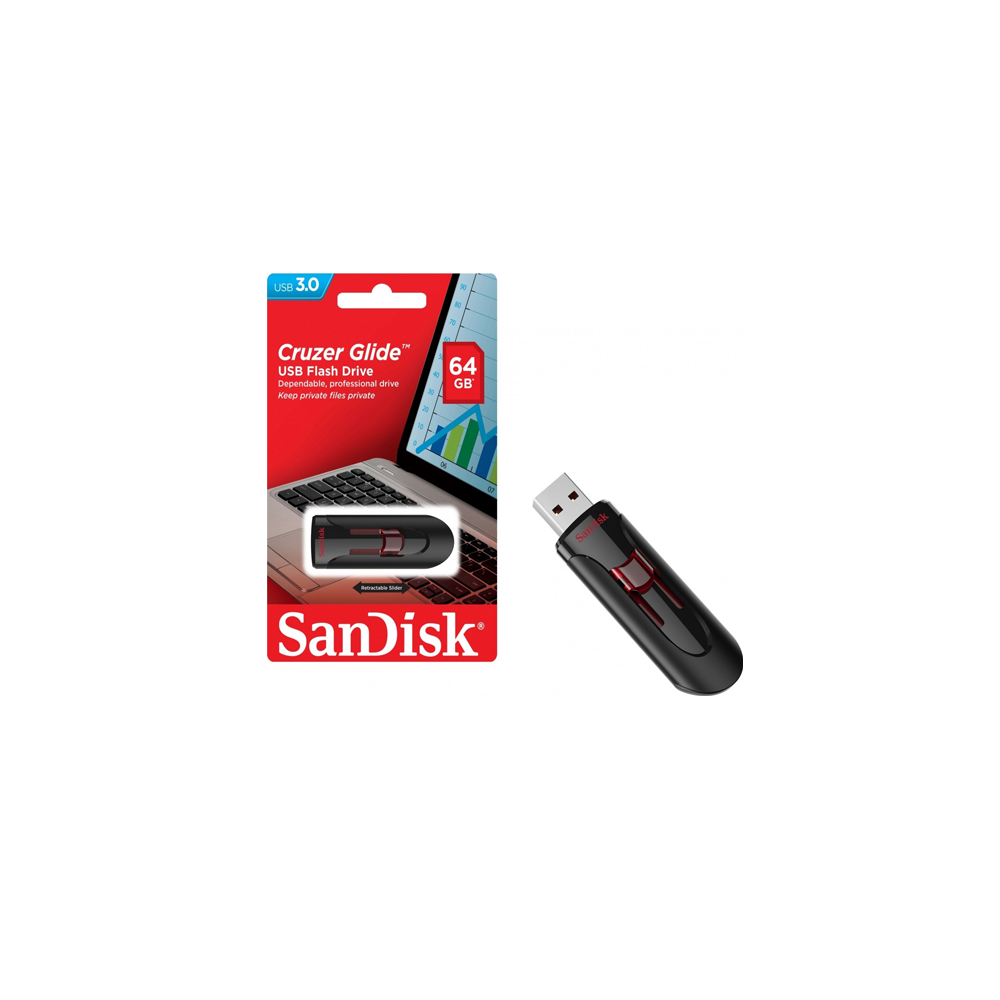 USB ფლეშ მეხსიერება Sandisk SDCZ600-064G-G35, 64GB, USB 3.0, Type-A, Black/Red