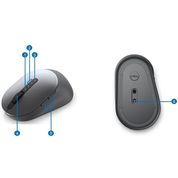 მაუსი Dell Mouse MS5320W, Multi-device, Wireless, Bluetooth, Grey