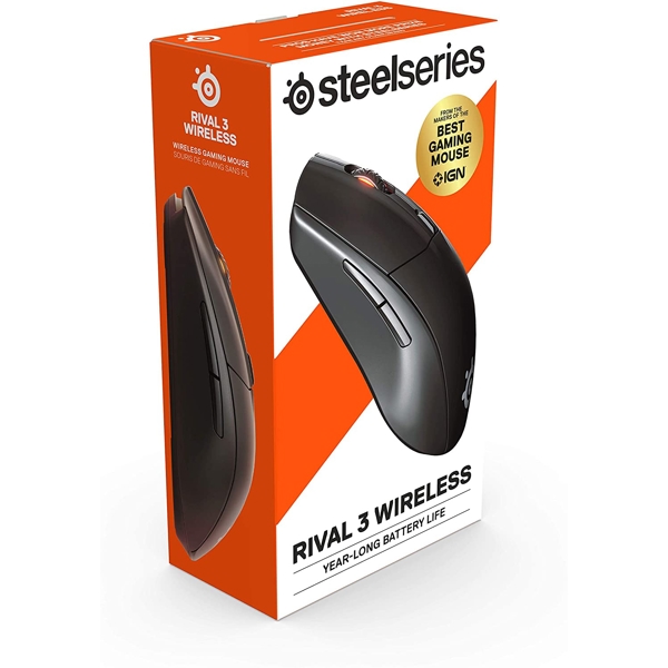 მაუსი SteelSeries Rival 3 Wireless Gaming Mouse, RGB, Bluetooth, Black