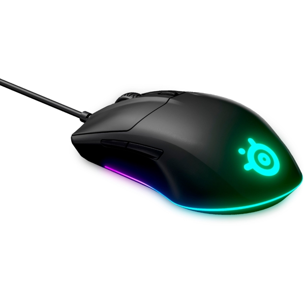 მაუსი SteelSeries Rival 3 Wired Optical Gaming Mouse, RGB, Black