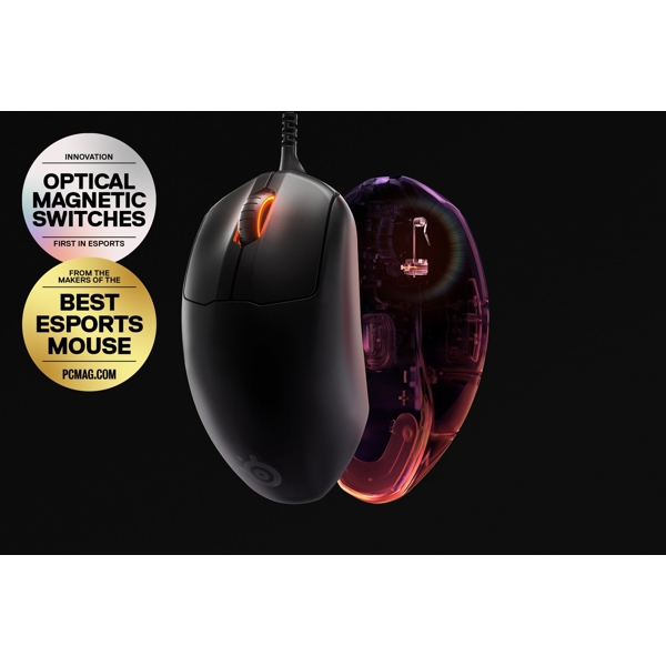 მაუსი SteelSeries Prime+ Wired Optical Gaming Mouse, USB, RGB, Black