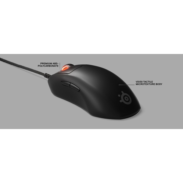 მაუსი SteelSeries Prime Wired Optical Gaming Mouse, RGB, USB, Black