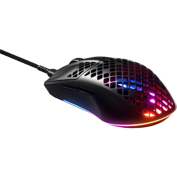 მაუსი SteelSeries Aerox 3 Wired Optical Gaming Mouse, RGB, USB-C, Ultra-Lightweight, Black