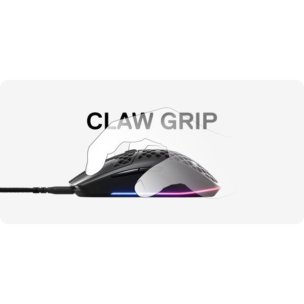 მაუსი SteelSeries Aerox 3 Wired Optical Gaming Mouse, RGB, USB-C, Ultra-Lightweight, Black